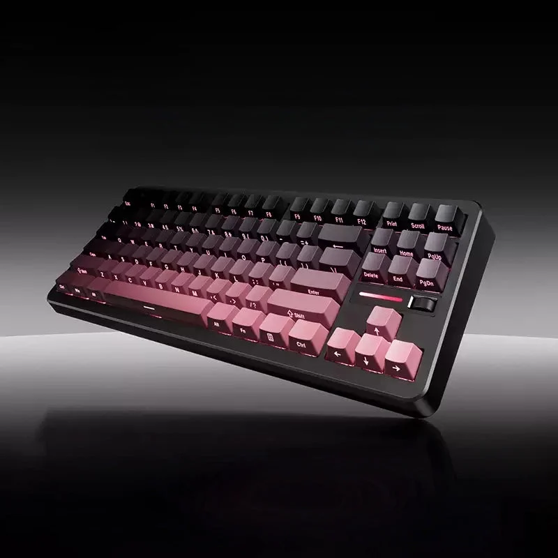MCHOSE G87 V2 RGB Tri-Mode Hot-Swappable Mechanical Keyboard (Blackberry Pink) (Quick Gold Switch V3)