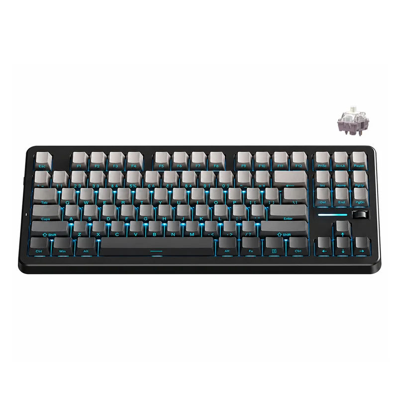 MCHOSE G87 V2 RGB Tri-Mode Hot-Swappable Mechanical Keyboard (Flowing Shadow Black) (Quick Gold Switch V3)