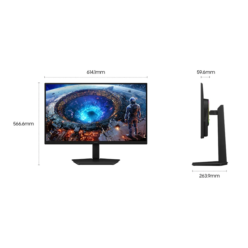 Samsung Odyssey G8 LS27HG806EFXXP 27" 5K (5120x2880 / DLG 2560x1440) Dual Mode (Max 5K 180Hz / QHD 360Hz) 1ms GTG IPS Gaming Monitor with Tilt/ Height/ Pivot/ Swivel Adjustment + Samsung Soundbar HW-B400F/XP 2.1ch Subwoofer