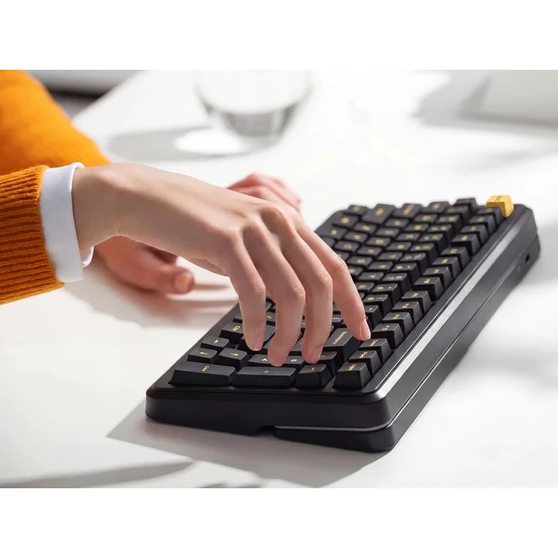 MCHOSE K99 V3 RGB Tri-Mode Hot-Swappable Mechanical Keyboard (Black Gold) (Icy Creamsicle Switch)