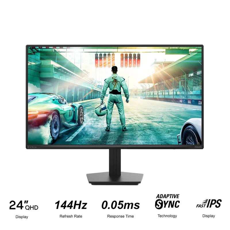 Philips Evnia 2000 Series 24M2N2500NF/71 24" QHD (2560x1440) 144Hz 0.5ms Smart MBR Fast IPS Gaming Monitor with Tilt Adjustment (Charcoal)