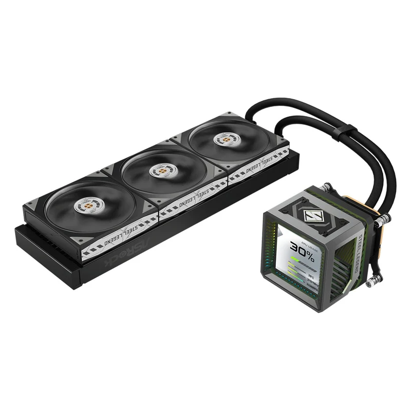 ASRock Steel Legend Dark 360 LCD AIO Liquid Cooler