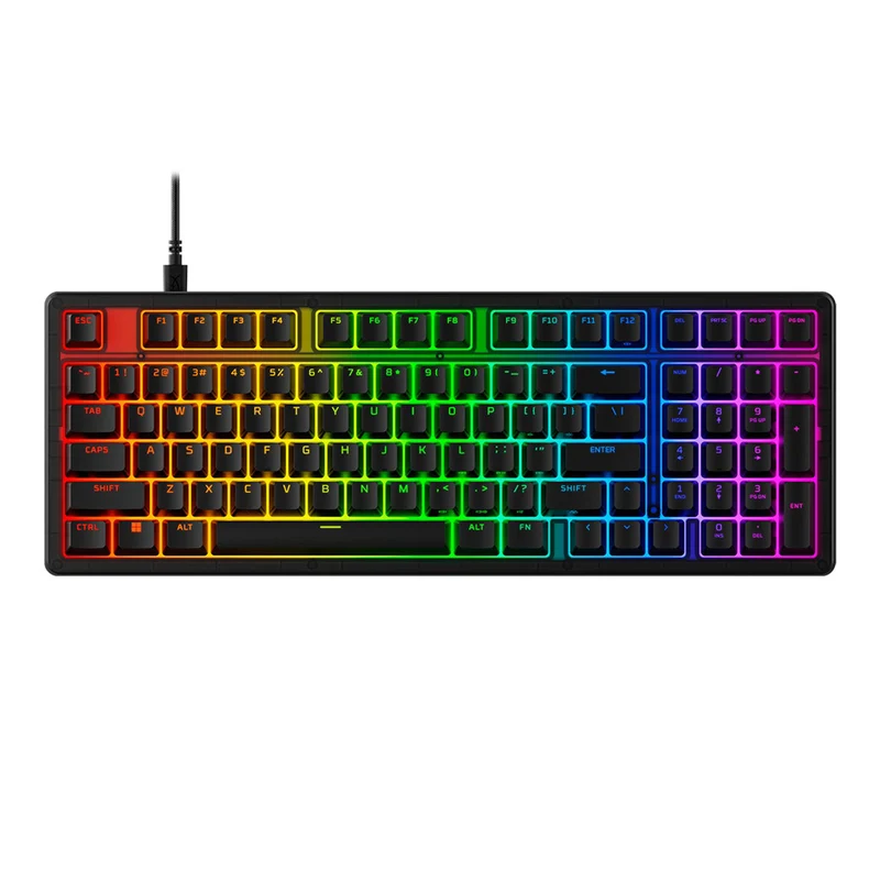 HyperX Origins 2 1800 RGB Swappable Housing Wired Mechanical Gaming Keyboard (Black) (Red Linear Switch) (B4QS4AA)