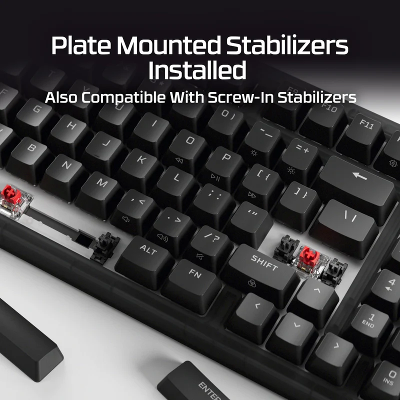 HyperX Origins 2 1800 RGB Swappable Housing Wired Mechanical Gaming Keyboard (Black) (Red Linear Switch) (B4QS4AA)