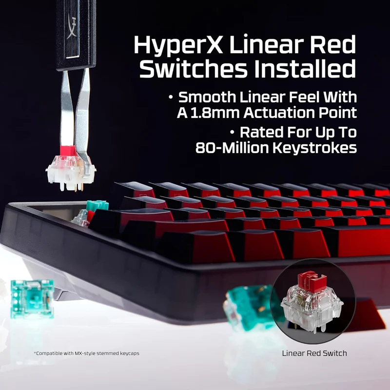 HyperX Origins 2 Pro 65 RGB Analog Magnetic Wired Mechanical Gaming Keyboard (Black) (Red Linear Switch) (BN7S3AA)