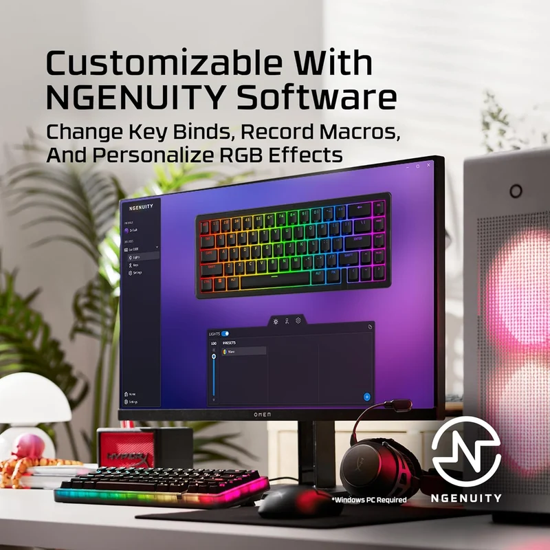 HyperX Origins 2 Pro 65 RGB Analog Magnetic Wired Mechanical Gaming Keyboard (Black) (Red Linear Switch) (BN7S3AA)