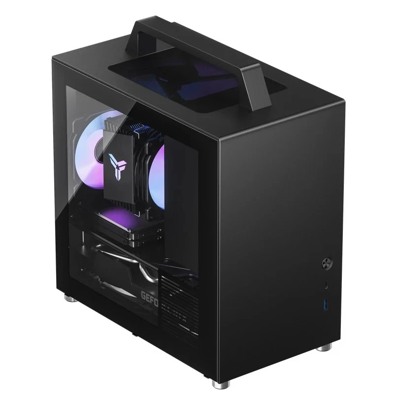 Jonsbo T8 Plus ITX Computer Case (Black, Silver)
