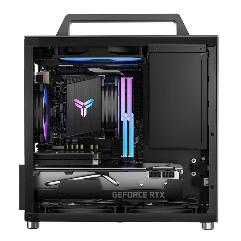 Jonsbo T8 Plus ITX Computer Case (Black, Silver)