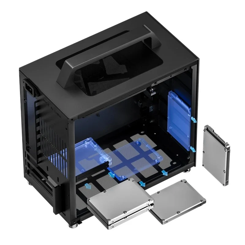 Jonsbo T8 Plus ITX Computer Case (Black, Silver)