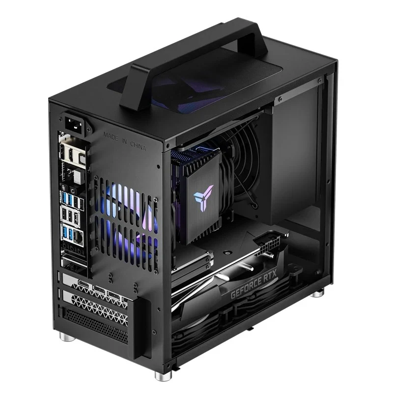 Jonsbo T8 Plus ITX Computer Case (Black, Silver)