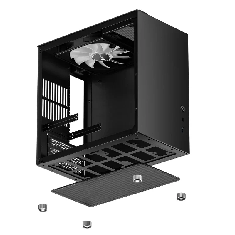 Jonsbo T8 Plus ITX Computer Case (Black, Silver)