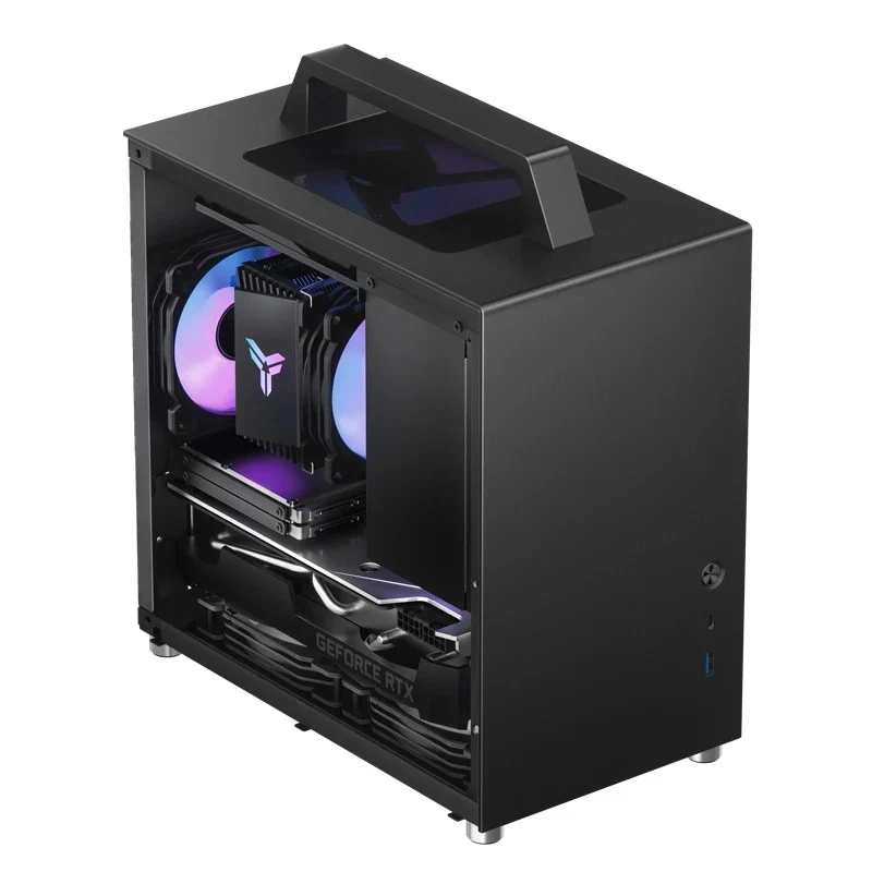 Jonsbo T8 Plus ITX Computer Case (Black, Silver)