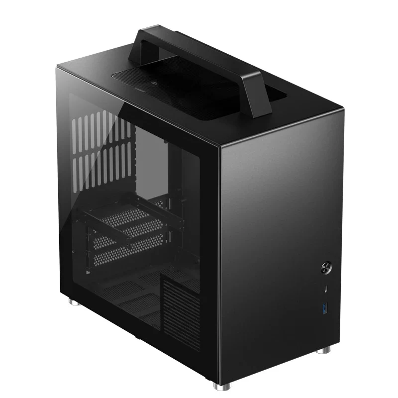 Jonsbo T8 Plus ITX Computer Case (Black, Silver)