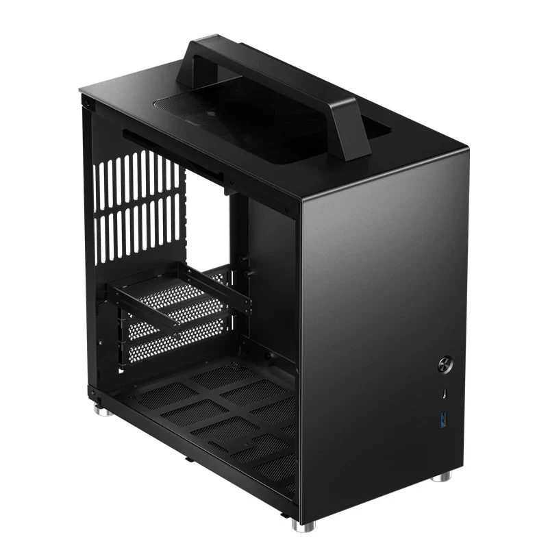 Jonsbo T8 Plus ITX Computer Case (Black, Silver)