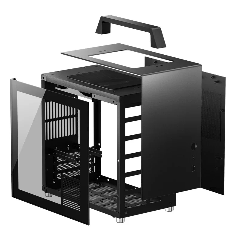 Jonsbo T8 Plus ITX Computer Case (Black, Silver)