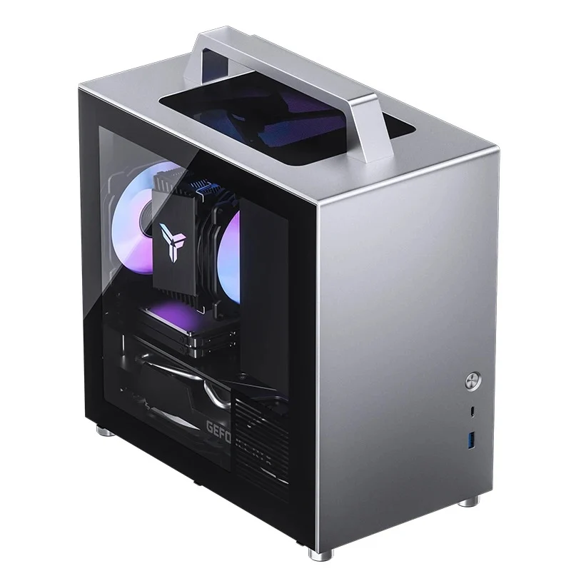 Jonsbo T8 Plus ITX Computer Case (Black, Silver)