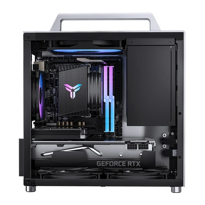 Jonsbo T8 Plus ITX Computer Case (Black, Silver)