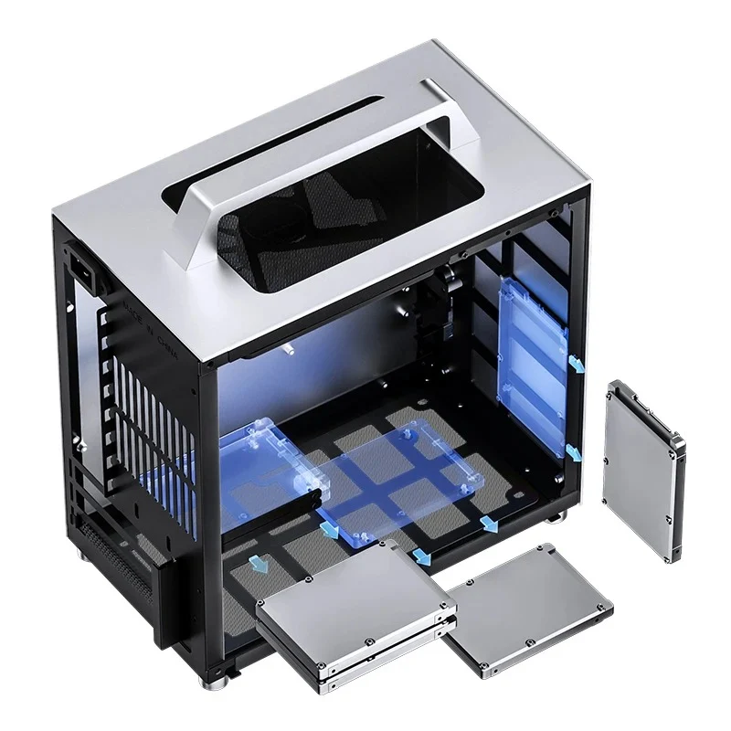 Jonsbo T8 Plus ITX Computer Case (Black, Silver)