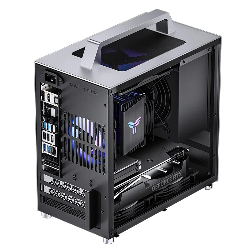 Jonsbo T8 Plus ITX Computer Case (Black, Silver)