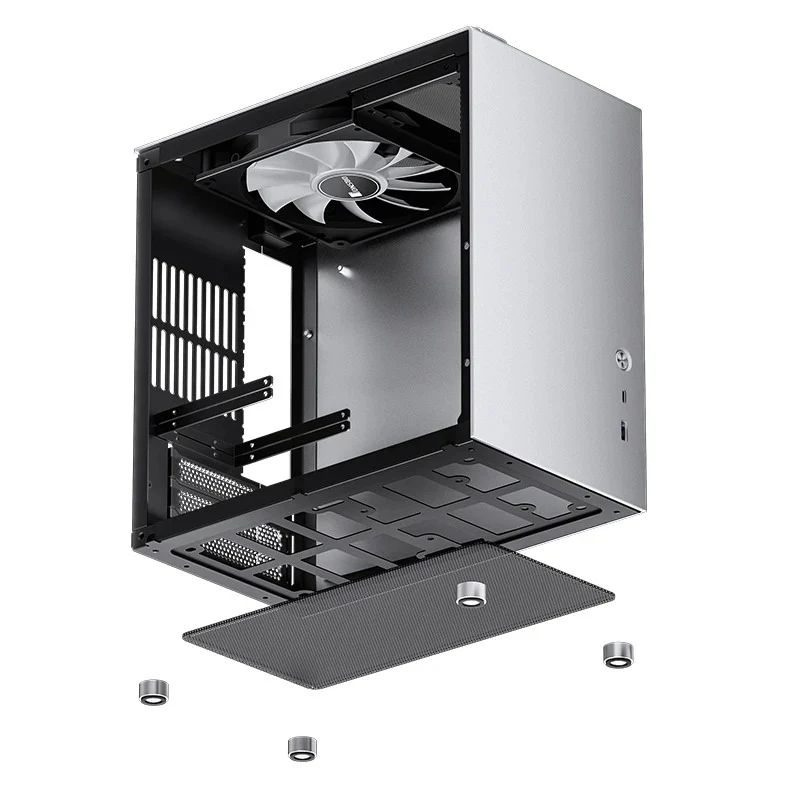 Jonsbo T8 Plus ITX Computer Case (Black, Silver)