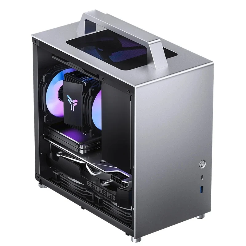 Jonsbo T8 Plus ITX Computer Case (Black, Silver)