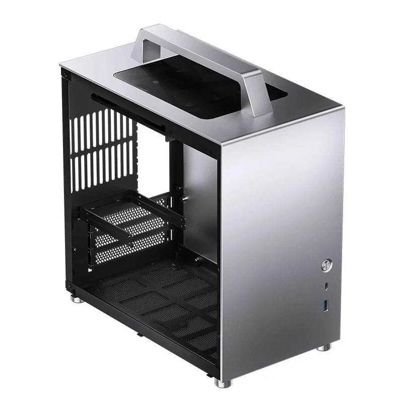 Jonsbo T8 Plus ITX Computer Case (Black, Silver)