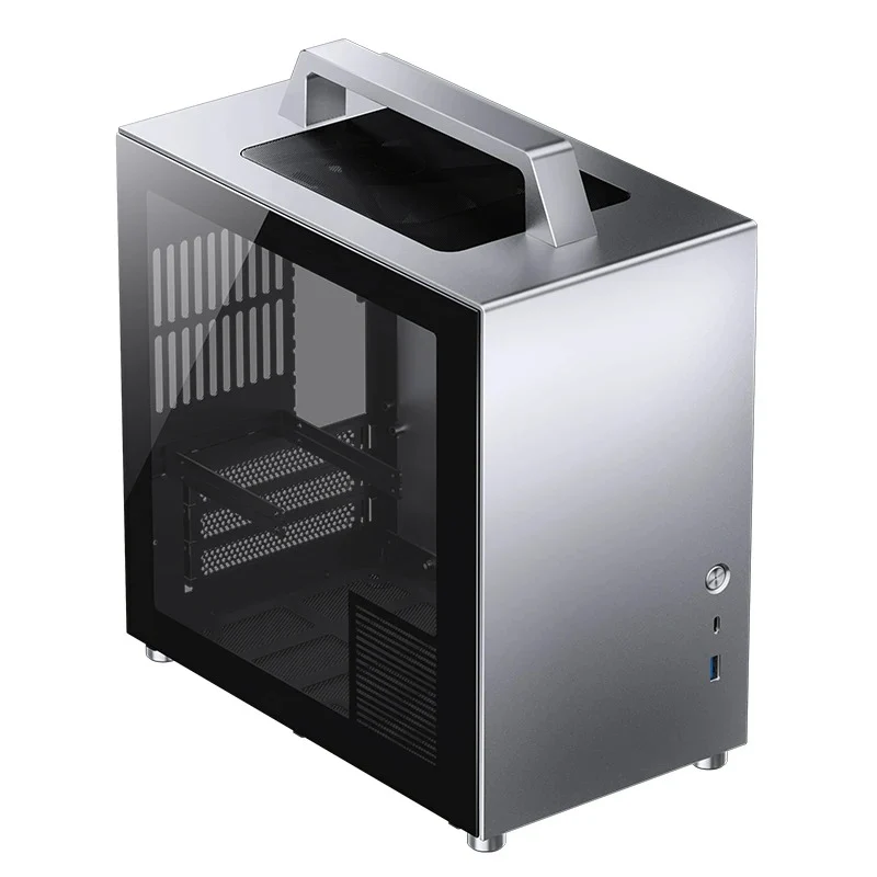 Jonsbo T8 Plus ITX Computer Case (Black, Silver)