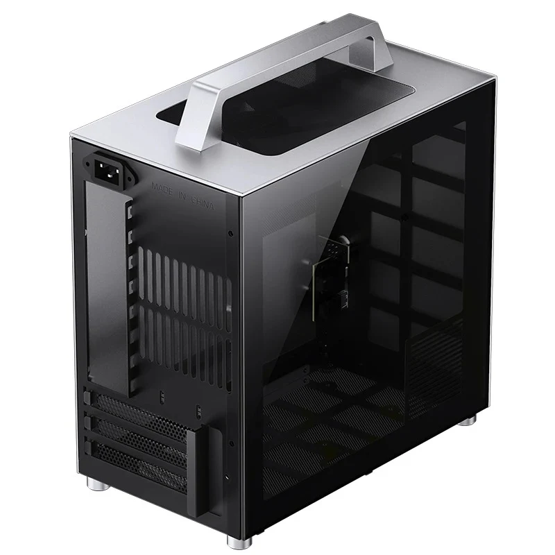 Jonsbo T8 Plus ITX Computer Case (Black, Silver)