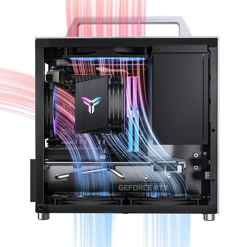 Jonsbo T8 Plus ITX Computer Case (Black, Silver)