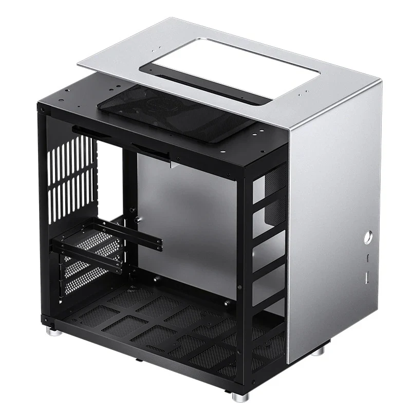 Jonsbo T8 Plus ITX Computer Case (Black, Silver)