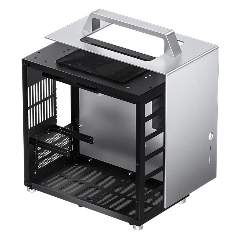 Jonsbo T8 Plus ITX Computer Case (Black, Silver)