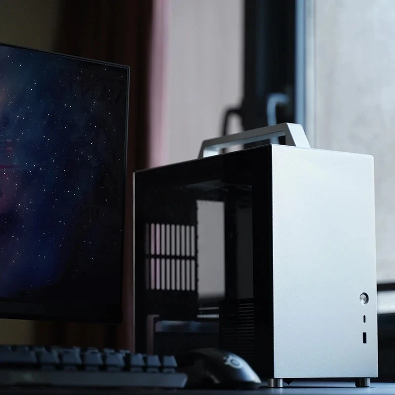 Jonsbo T8 Plus ITX Computer Case (Black, Silver)