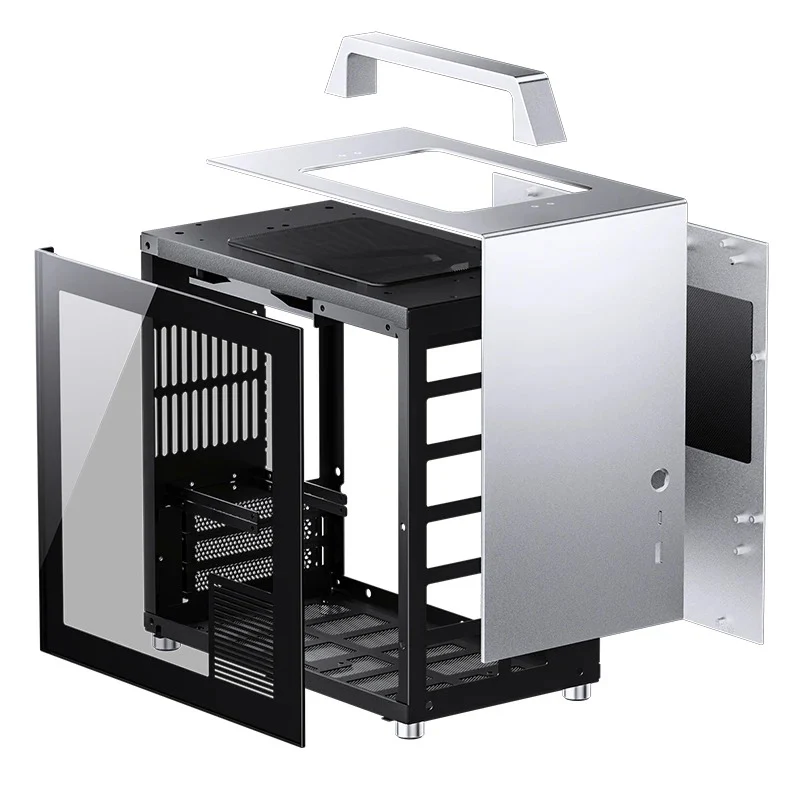 Jonsbo T8 Plus ITX Computer Case (Black, Silver)