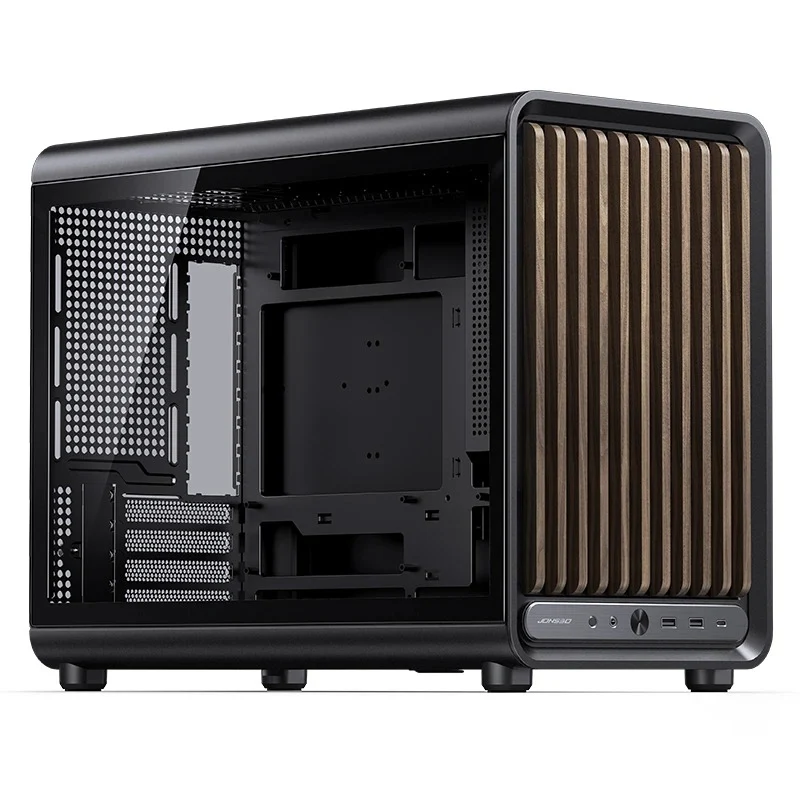 Jonsbo D33 Wood M-ATX Computer Case (Black, White)