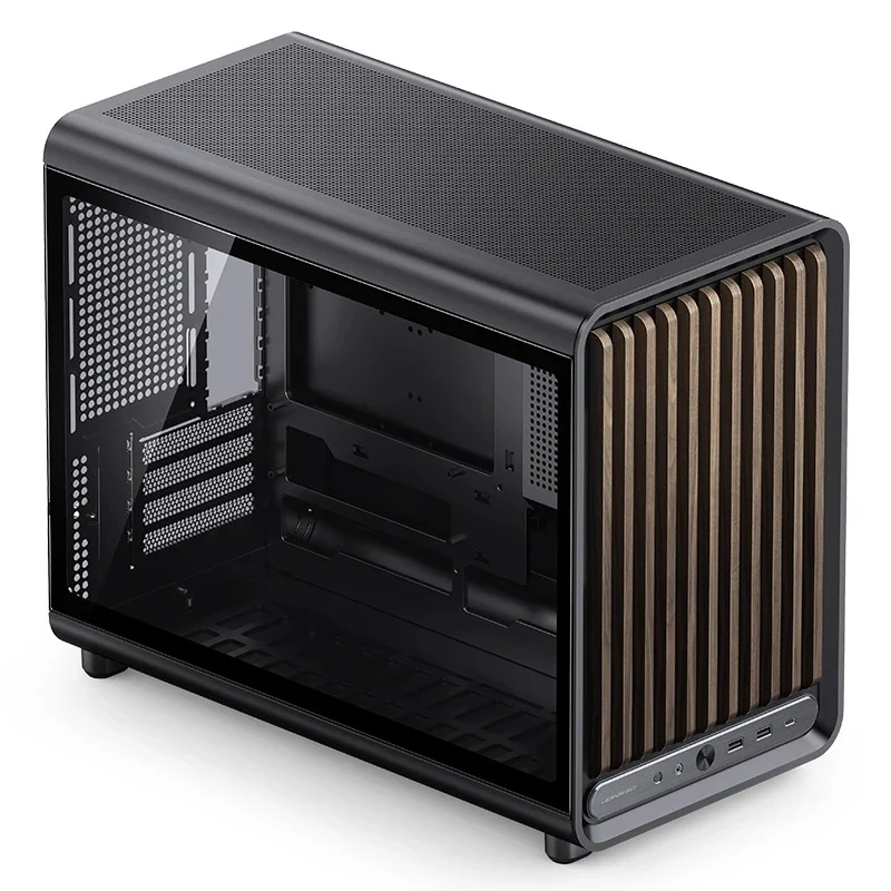 Jonsbo D33 Wood M-ATX Computer Case (Black, White)