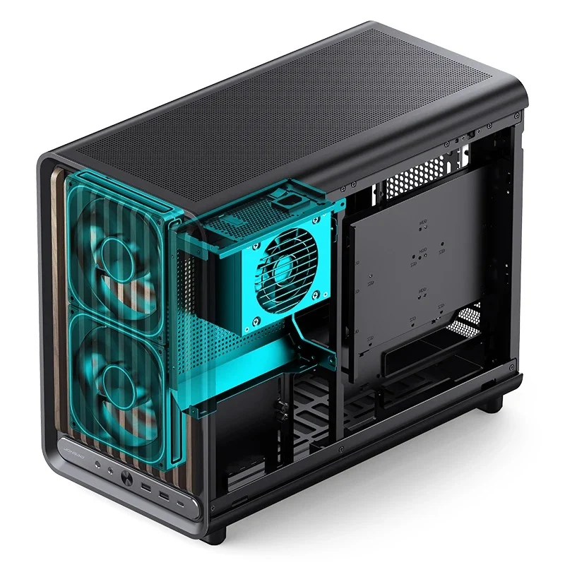 Jonsbo D33 Wood M-ATX Computer Case (Black, White)