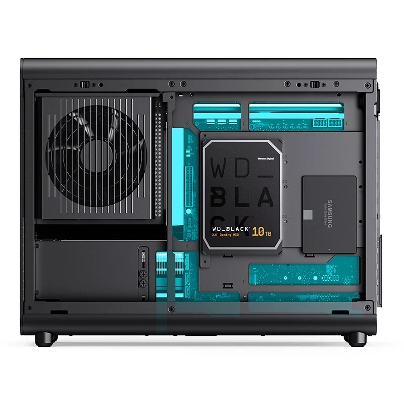 Jonsbo D33 Wood M-ATX Computer Case (Black, White)