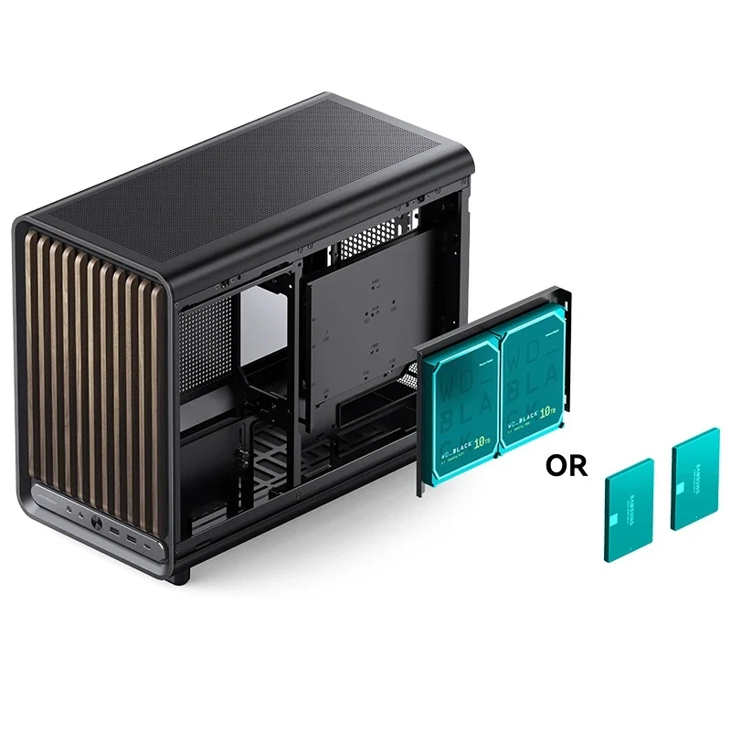 Jonsbo D33 Wood M-ATX Computer Case (Black, White)