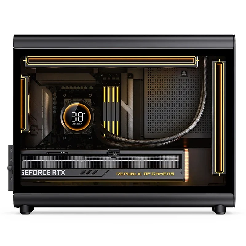 Jonsbo D33 Wood M-ATX Computer Case (Black, White)