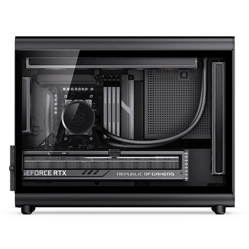 Jonsbo D33 Wood M-ATX Computer Case (Black, White)