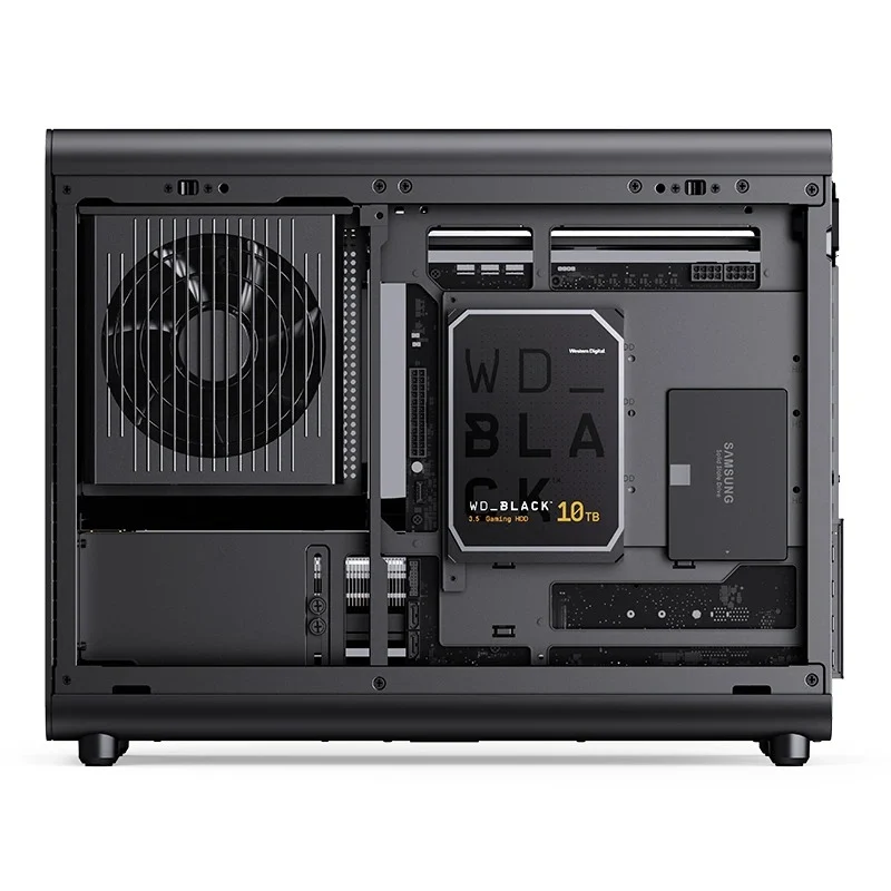 Jonsbo D33 Wood M-ATX Computer Case (Black, White)