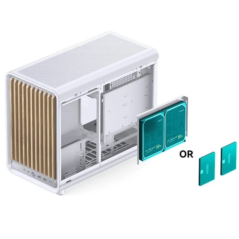 Jonsbo D33 Wood M-ATX Computer Case (Black, White)
