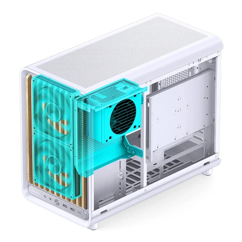 Jonsbo D33 Wood M-ATX Computer Case (Black, White)