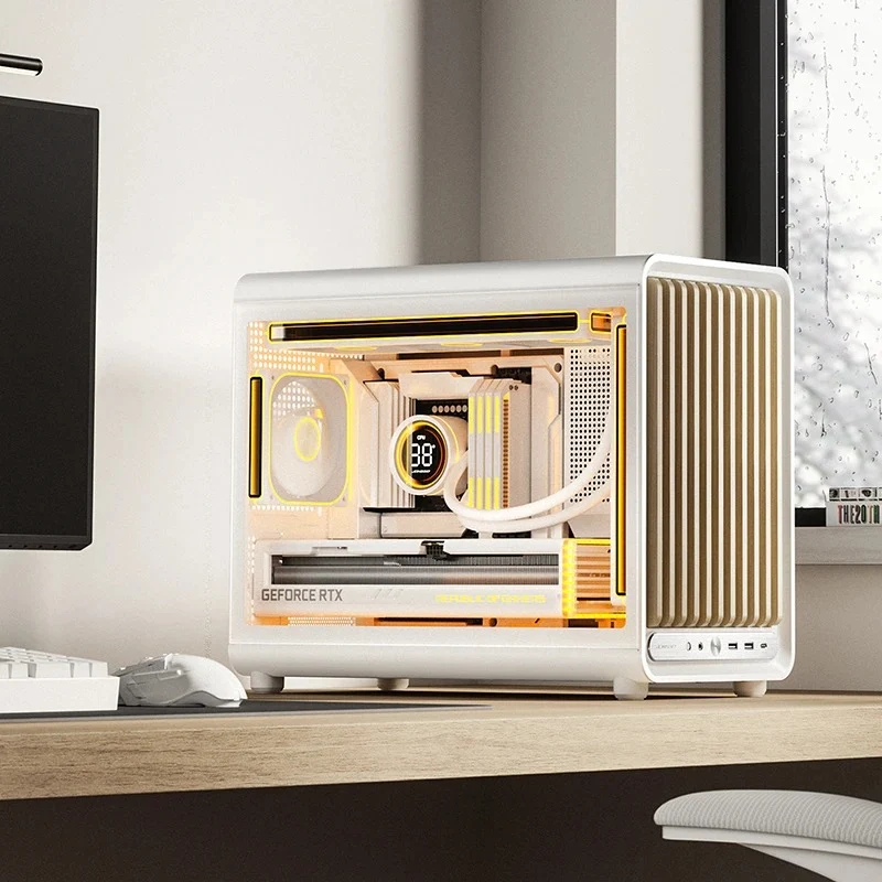 Jonsbo D33 Wood M-ATX Computer Case (Black, White)