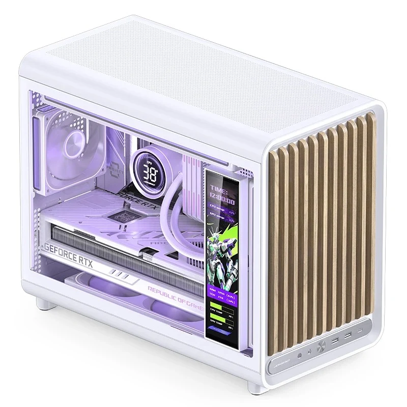 Jonsbo D33 Wood M-ATX Computer Case (Black, White)