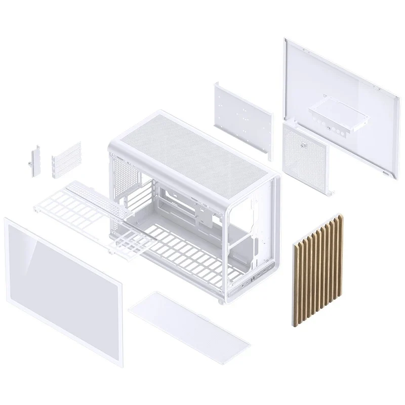 Jonsbo D33 Wood M-ATX Computer Case (Black, White)