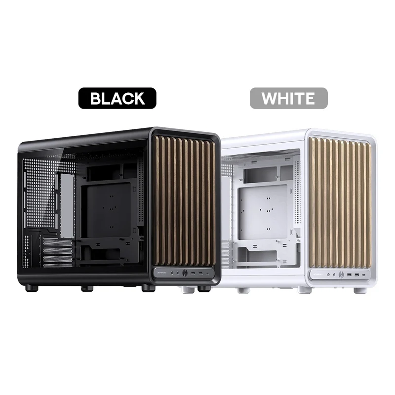 Jonsbo D33 Wood M-ATX Computer Case (Black, White)