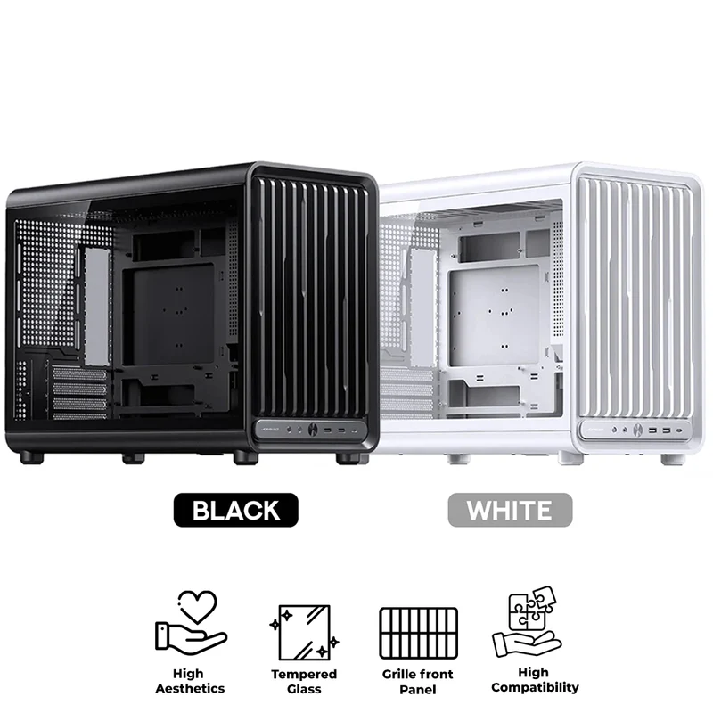 Jonsbo D33 M-ATX Computer Case (Black, White)