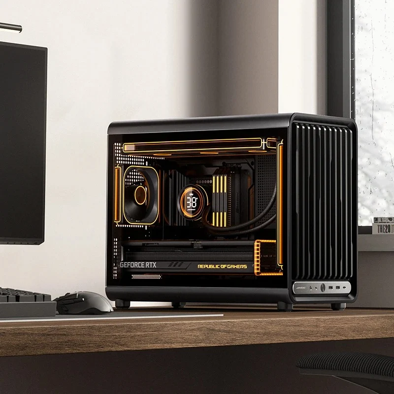 Jonsbo D33 M-ATX Computer Case (Black, White)