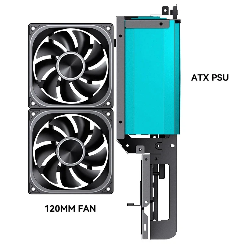 Jonsbo D33 M-ATX Computer Case (Black, White)
